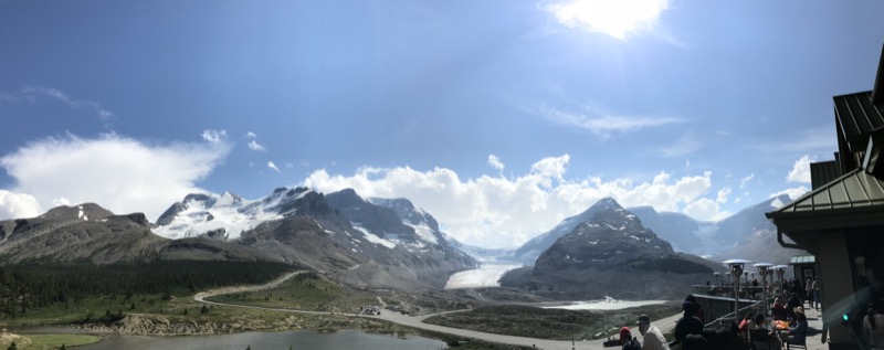 Sitting below 5 glaciers and blogging