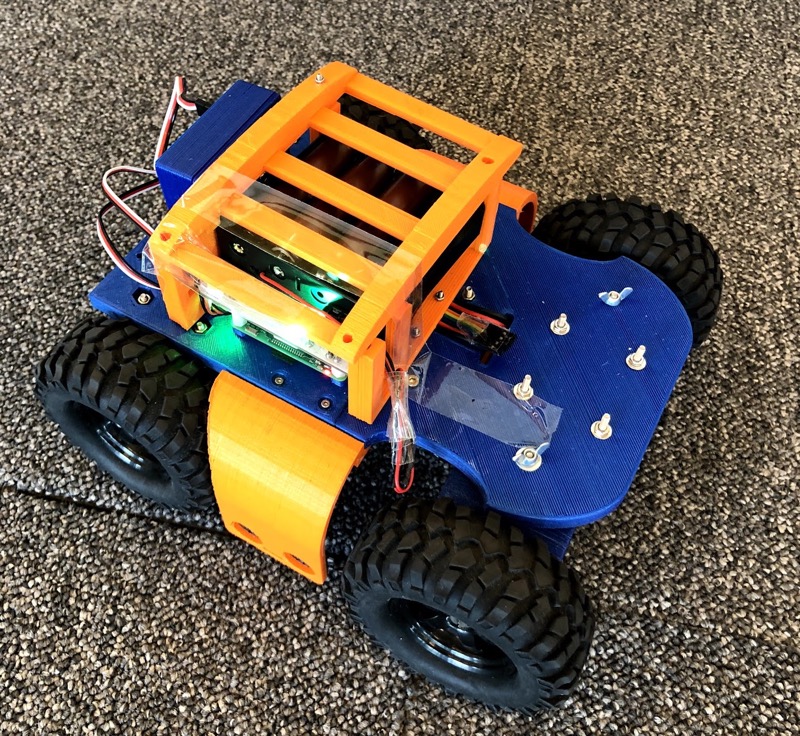 The bot that could! Pi-o-steer in person complete with transparent tape finish O_o